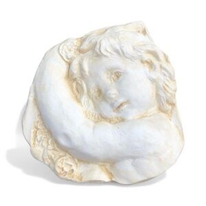 Hen-Feathers Cherub Angel Wall Hanging Plaque for Home & Garden - Bonded Marble